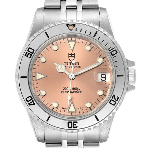 tudor 75190 salmon|Tudor Submariner Prince Date Salmon Dial Steel Watch 75190.